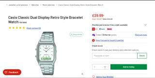 Casio Classic Dual Display Retro Watch – £29.99