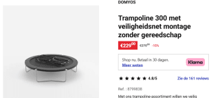 Decathlon Domyos Trampoline 300 met veiligheidsnet voor €229 bij Decathlon