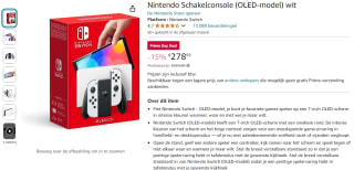 Nintendo Switch OLED console wit voor €278,99 via Amazon Prime