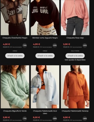Liquidación Oulet hasta 95% descuento en ropa y calzado