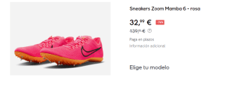 Zapatillas de Hombre Nike Zoom Mamba 6 Track por 32.99€