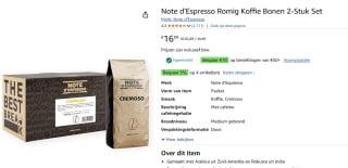 Diverse Note d'Espresso koffiebonen 2 kg vanaf €16,09 bij Amazon