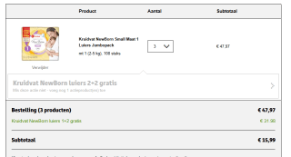 Kruidvat NewBorn luiers 1+2 gratis
