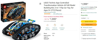 Lego Technic App-Controlled Transformation vehicle por $1999