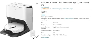 Roborock S8 Pro Ultra Wit voor €940 bij amazon