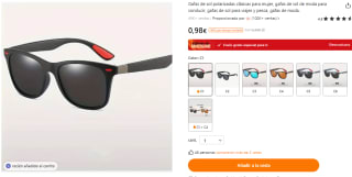 Gafas de sol polarizadas clásicas para mujer por 0,98€