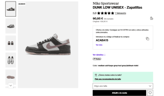 Zapatillas Nike Dunk Low Unisex por 77,30€