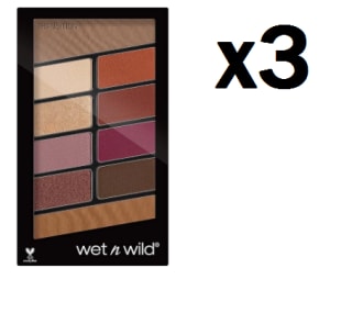3 Paletas de sombras ojos 10 colores Wet n Wild por 7.94€