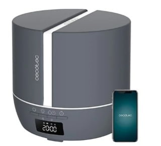 Humidificador marca Cecotec PureAroma 550 Connected Stone, gris por 24,71€