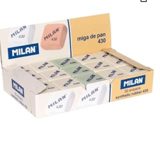 Caja 30 gomas miga de pan 430 cuadradas por 4,50€ (0,15€/ud)