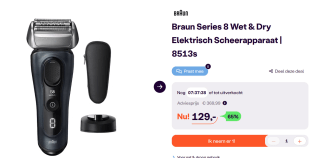 Braun Serie 8 scheerapparaat 8513s 4+1 voor €129 bij iBOOD