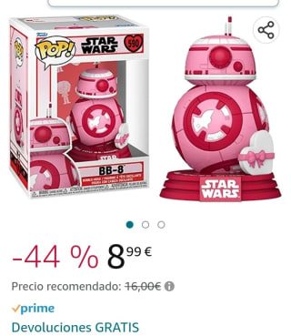 Funko Pop Star Wars: Valentines S3- BB-8 por 8,99€.