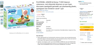 PLAYMOBIL Junior & Disney 71459 Vaiana's catamaran voor €15,29 bij Amazon