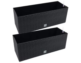 2 Unidades jardinera rectangular 17 litros con autorriego por solo 20,02€