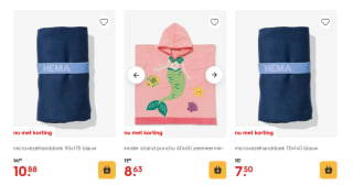 25% korting op strandlakens en poncho's bij de Hema