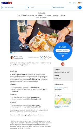 Bilbao Casco Antiguo desde 38€ noche para dos personas.