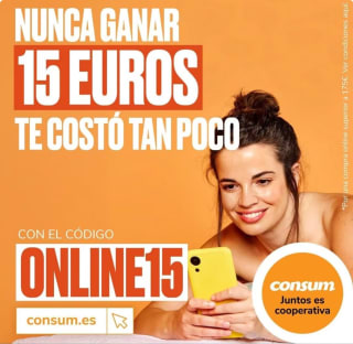 Cupón descuento 15€ en compra mínima de 175€ de Consum