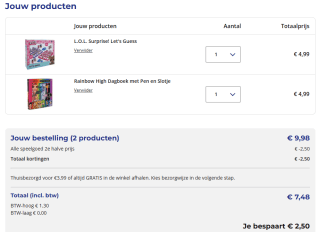 Alle speelgoed 2e halve prijs bij Trekpleister