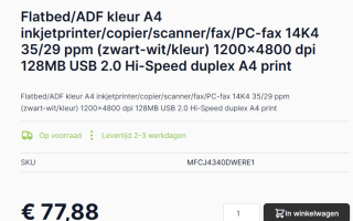 Brother MFC-J4340DWE - Professional All-in-One A4 Colour Inktjet Printer - WiFi / USB voor €77,88 bij Caps