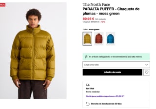 The North Face Chaqueta Plumón PARALTA PUFFER por 89,95€
