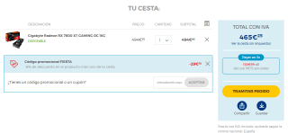 Gigabyte Radeon RX 7800 XT GAMING OC 16G por 465,25€