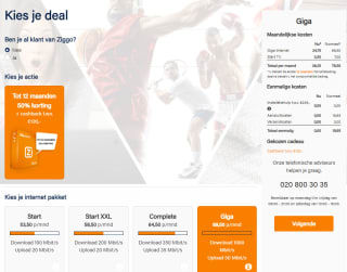 Ziggo Giga abonnement met €120 cashback en 12 maanden 50% korting bij Scoupy