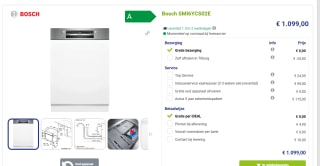 Bosch Serie 6 - Geïntegreerde vaatwasser voor €1.099 bij Beterwitgoed