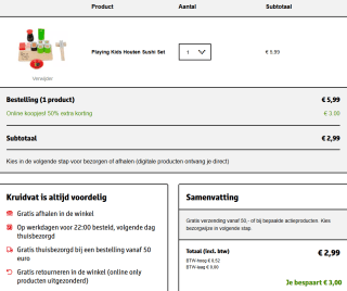 Playing Kids Houten Sushi Set voor €3 bij Kruidvat