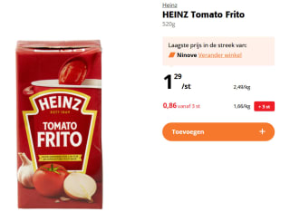 HEINZ Tomato Frito 520g voor €0,86 vanaf 3 stuks