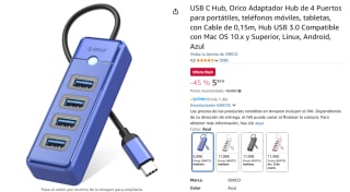 USB C Hub, Orico Adaptador Hub de 4 Puertos por 5,99€