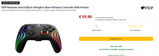 PDP Afterglow WAVE Draadloze Controller Zwart voor €59,90 bij Alternate