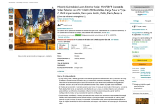 Guirnalda Solar Exterior con 25+1 G40 LED por solo 22,49€