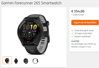 Garmin Forerunner 265 Running Smartwatch voor €354 + 4.000 ING punten