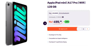 Apple iPad Mini (2024) - 8.3 inch - Wifi - 128GB - Paars voor €499,95 bij Ibood