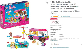 Barbie Bouwset avontuurlijke droomcamper voor €13,99 bij Amazon