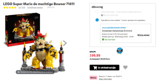 LEGO Super Mario De machtige Bowser - 71411 voor €190,59 bij Bol.com