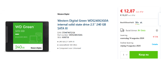 WD Green SSD 2,5" (2022) 240GB voor €15,57 bij Senetic