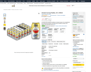 72 latas 3 Pack Amstel Cerveza Radler 24 x 330ml a solo 33,63€