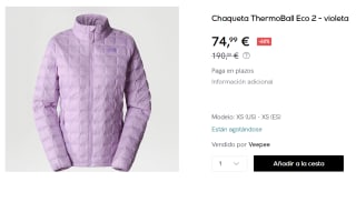Chaqueta de Mujer The North Face ThermoBall Eco 2 por 74.99€