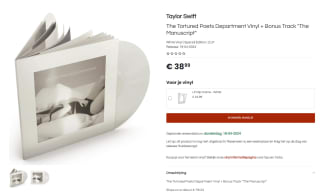 Pre-order The Tortured Poets Department LP van Taylor Swift voor €38,99