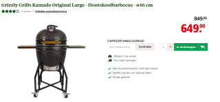 Grizzly Grills Original Large kamado BBQ voor €649 bij Welkoop