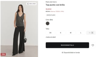 Top punto con brillo Pedro del Hierro por 19€