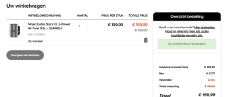 Ninja Double Stack XL 2-Drawer dubbele Air Fryer 9.5L voor €159 dmv code