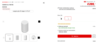 Sonos Era 100 speaker voor €209 bij Mediamarkt