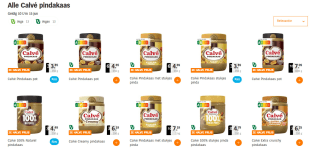 Alle Calve Pindakaas 2e halve prijs bij de AH