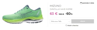Zapatillas de Running de Hombre Mizuno WAVE INSPIRE por 63€