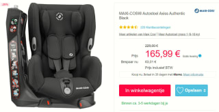 Maxi-Cosi Axiss Authentic Black Autostoeltje 9 tot 18 kilo voor €165,99 bij Pinkorblue