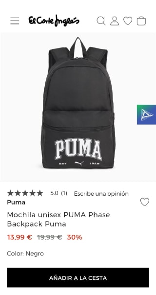 Puma Mochila Phase Unisex por 13,99€.