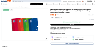 Cuaderno Oxford espiral Tapa extradura por tan solo 0,99€