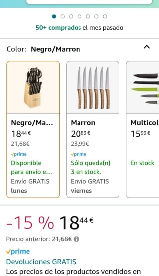 San Ignacio Juego de cuchillos, 15 piezas por 18,44€.